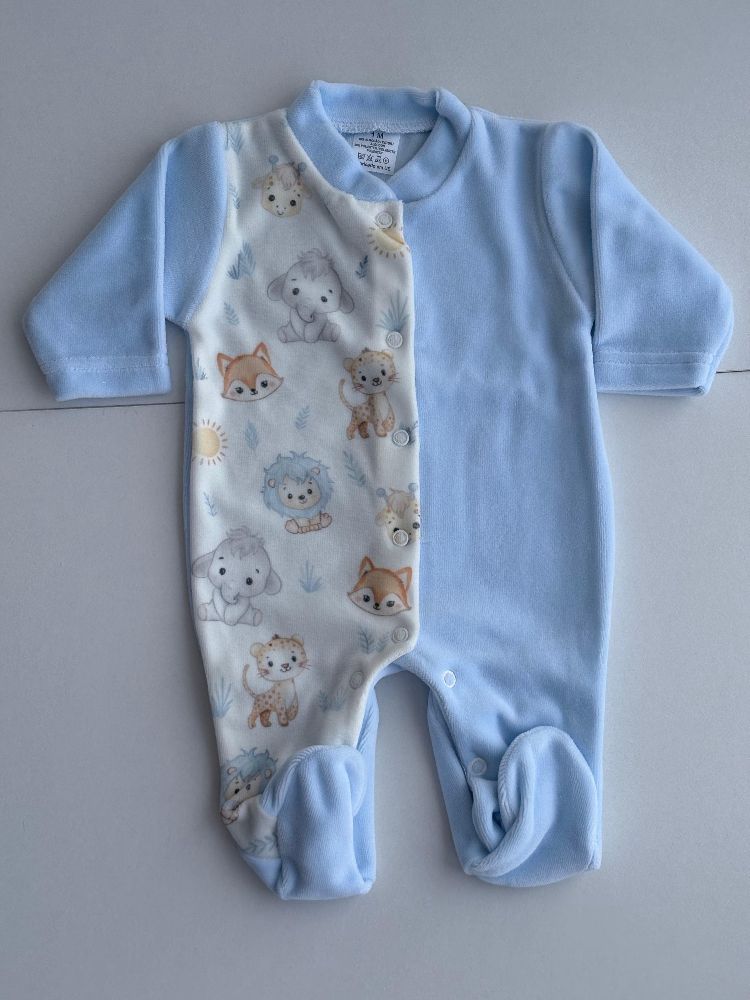 Babygrow de trespasse em tecido laminado