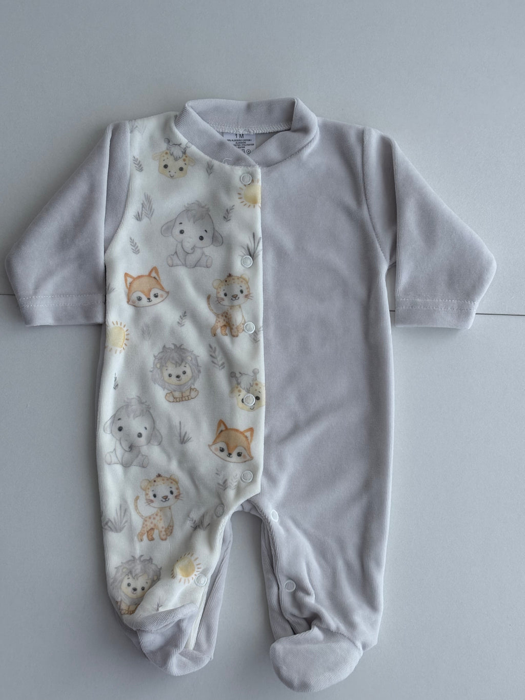 Babygrow de trespasse em tecido laminado