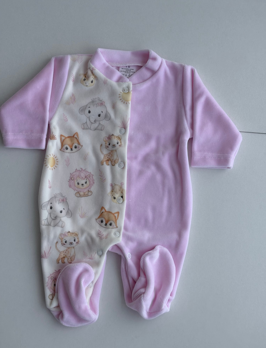 Babygrow de trespasse em tecido laminado
