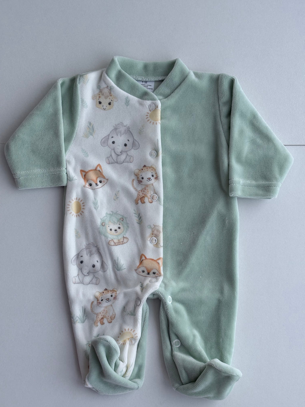 Babygrow de trespasse em tecido laminado