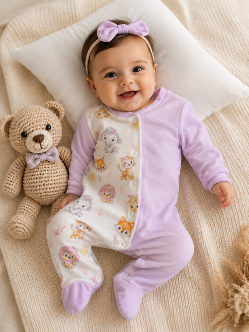 Babygrow de trespasse em tecido laminado